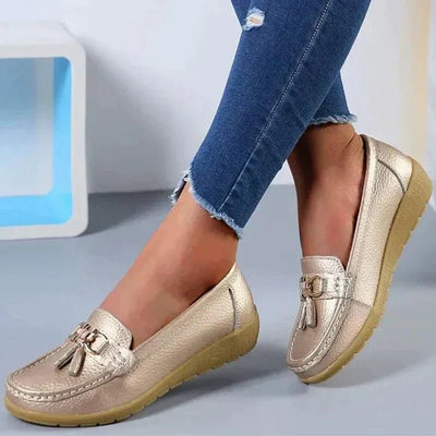 Ashford | Ingrid – Women’s Leather Moccasins – Cushioned Sole – Tassel Detail - Ashford London Clothing
