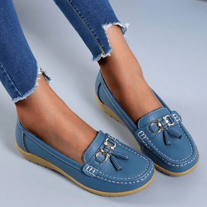 Ashford | Ingrid – Women’s Leather Moccasins – Cushioned Sole – Tassel Detail - Ashford London Clothing