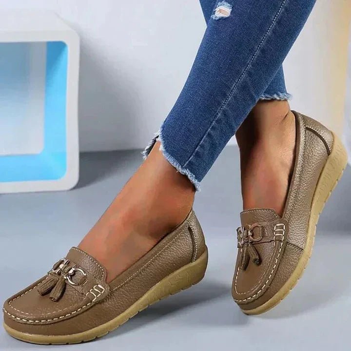 Ashford | Ingrid – Women’s Leather Moccasins – Cushioned Sole – Tassel Detail - Ashford London Clothing