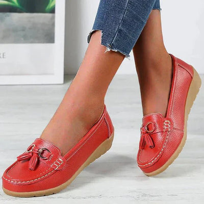 Ashford | Ingrid – Women’s Leather Moccasins – Cushioned Sole – Tassel Detail - Ashford London Clothing