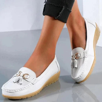 Ashford | Ingrid – Women’s Leather Moccasins – Cushioned Sole – Tassel Detail - Ashford London Clothing