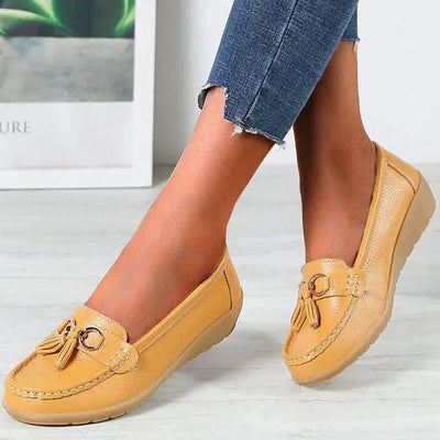 Ashford | Ingrid – Women’s Leather Moccasins – Cushioned Sole – Tassel Detail - Ashford London Clothing