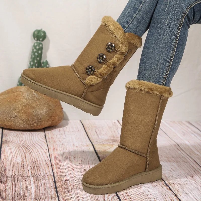 Ashford | Ingrid – Women’s Winter Booties with Genuine Leather and Button Detail - Ashford London Clothing