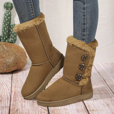 Ashford | Ingrid – Women’s Winter Booties with Genuine Leather and Button Detail - Ashford London Clothing
