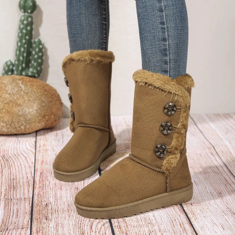 Ashford | Ingrid – Women’s Winter Booties with Genuine Leather and Button Detail - Ashford London Clothing