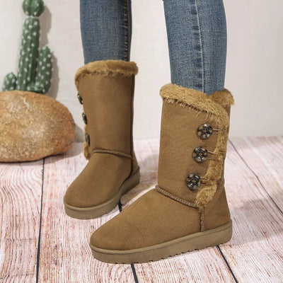 Ashford | Ingrid – Women’s Winter Booties with Genuine Leather and Button Detail - Ashford London Clothing