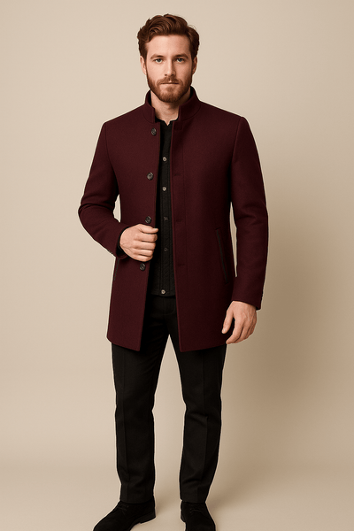 Ashford | Ivar – Men’s Wool Trench Coat with Belted Waist & Modern Button - Up Design - Ashford London Clothing
