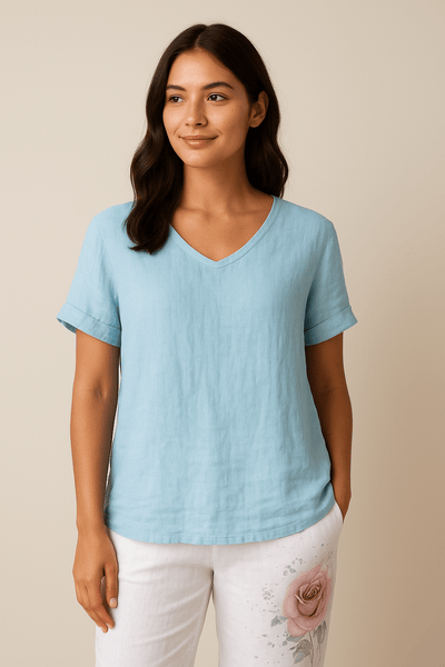 Ashford | Jeanny Casual Cotton - Linen Blouse – Relaxed Fit with Light Texture - Ashford London Clothing