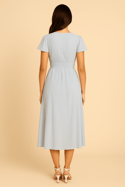 Ashford | Jenny Womens Flowy Maxi Dress With Button Front And Long Sleeves - Ashford London Clothing