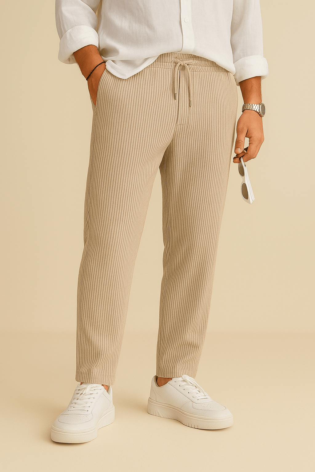 Ashford | Jim Soft Luxury Trousers with Refined Texture and Drawcord Waist - Ashford London Clothing