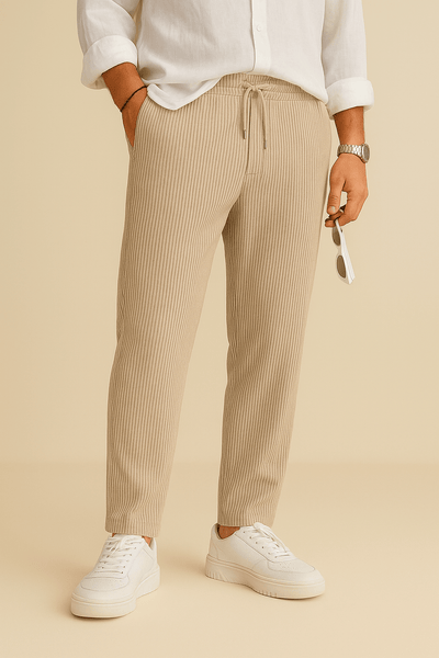 Ashford | Jim Soft Luxury Trousers with Refined Texture and Drawcord Waist - Ashford London Clothing