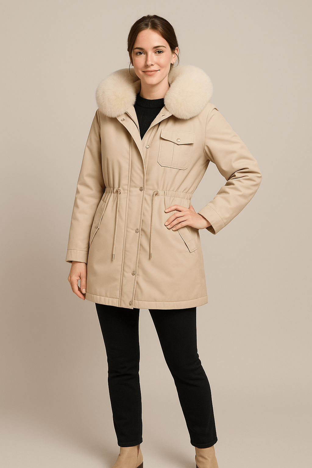 Ashford | Joly – Women’s Weather Resistant Oversized Parka with Faux Fur Hood - Ashford London Clothing