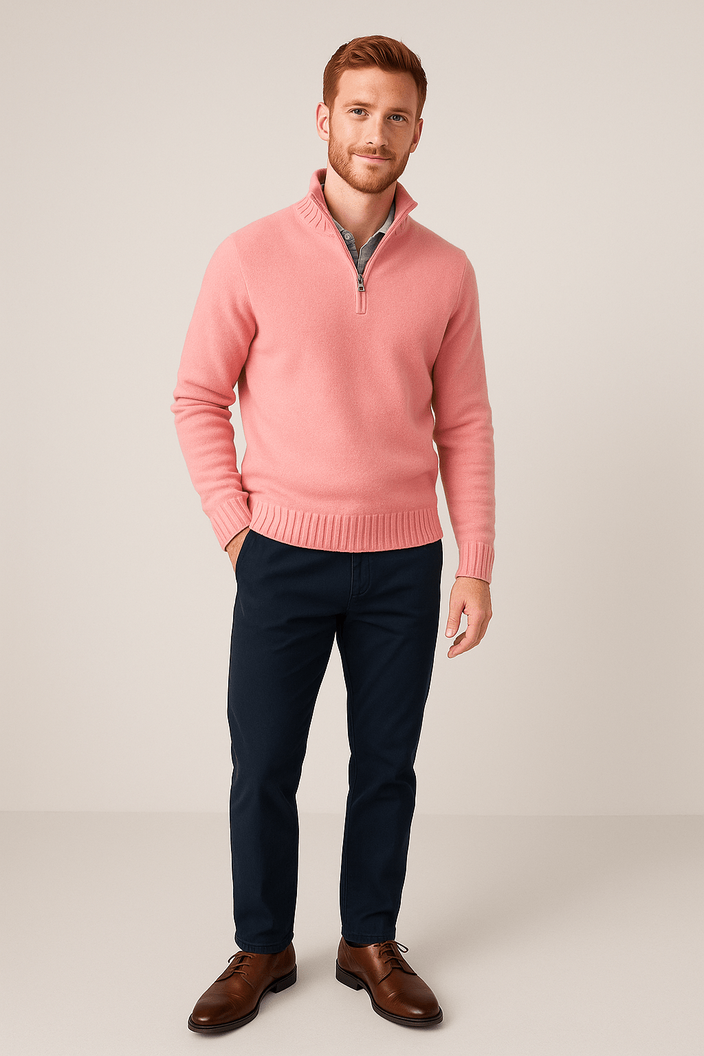 Ashford | Jorgen – Men’s Quarter - Zip Sweater with High Collar & Ribbed Knit - Ashford London Clothing
