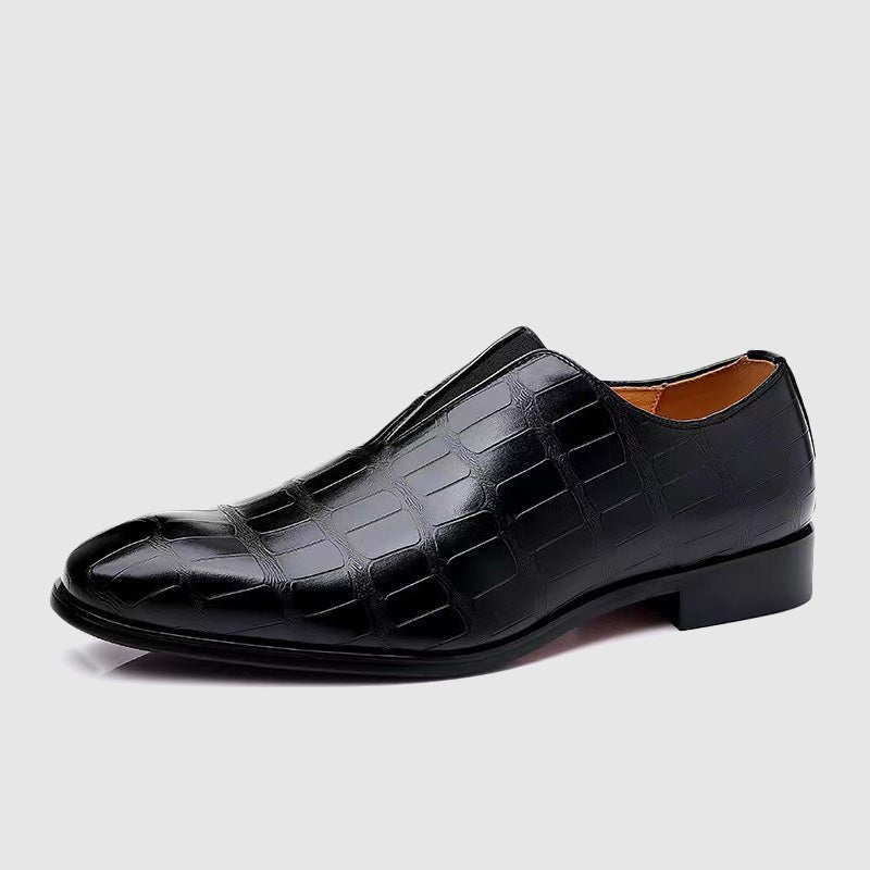 Ashford | Julian Oxford Shoes – Stone Pattern PU Leather – Round Toe Formal Elegance - Ashford London Clothing