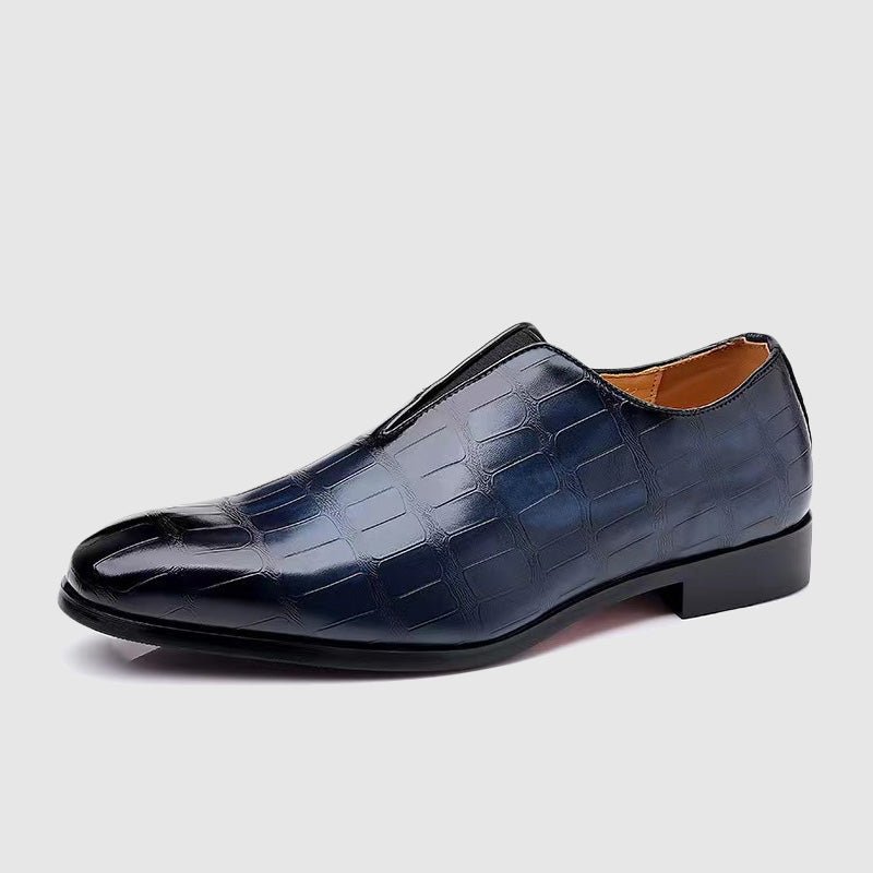 Ashford | Julian Oxford Shoes – Stone Pattern PU Leather – Round Toe Formal Elegance - Ashford London Clothing
