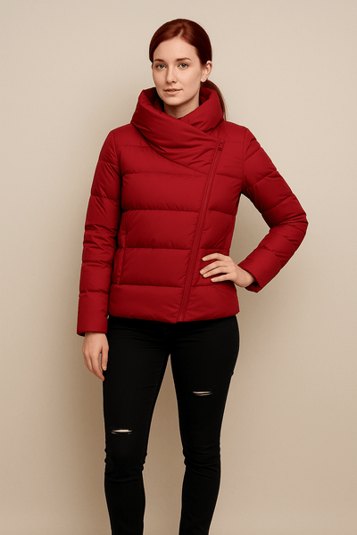 Ashford | Kerry – Women’s Quilted Padded Coat with Funnel Neck and Zip Front - Ashford London Clothing