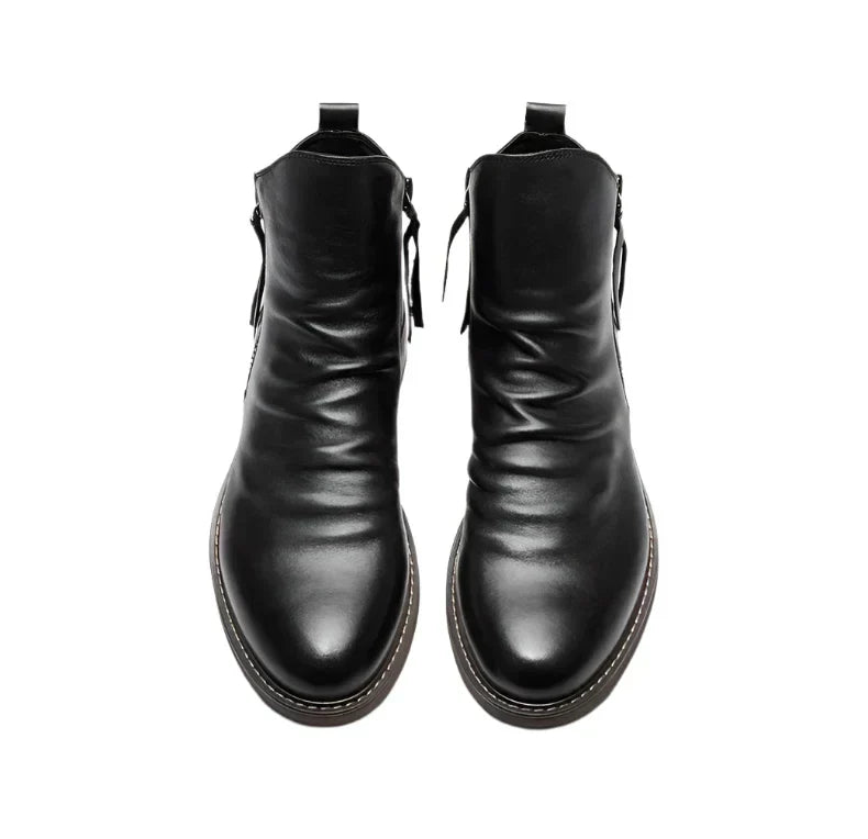 Ashford | Lachlan – Men’s Chelsea Boots with Side Zipper and Low Heel - Ashford London Clothing