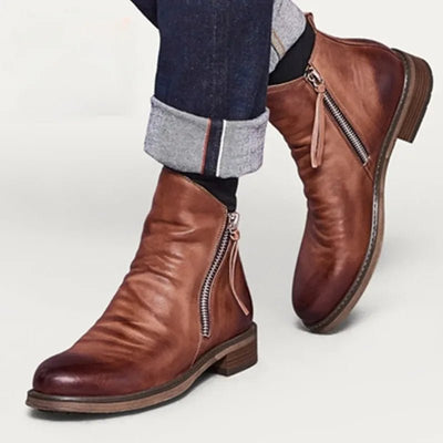 Ashford | Lachlan – Men’s Chelsea Boots with Side Zipper and Low Heel - Ashford London Clothing