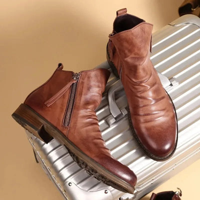 Ashford | Lachlan – Men’s Chelsea Boots with Side Zipper and Low Heel - Ashford London Clothing