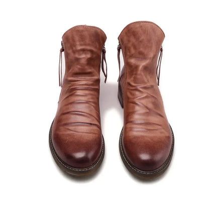 Ashford | Lachlan – Men’s Chelsea Boots with Side Zipper and Low Heel - Ashford London Clothing