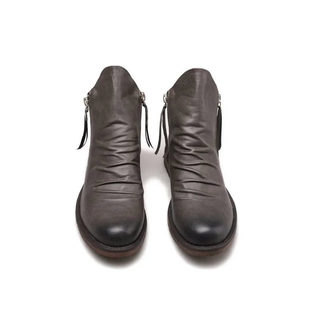 Ashford | Lachlan – Men’s Chelsea Boots with Side Zipper and Low Heel - Ashford London Clothing