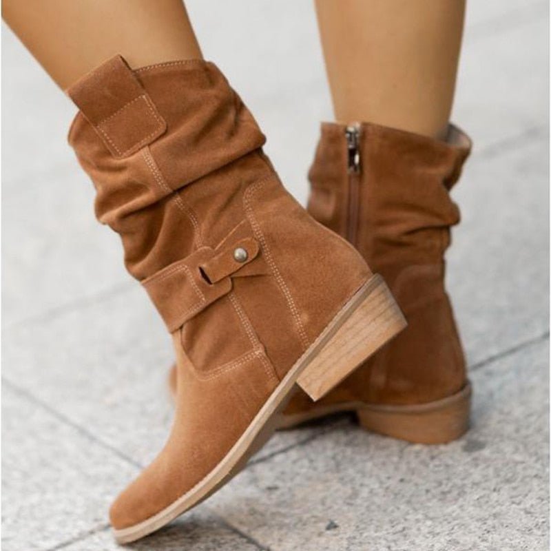 Ashford | Lana – Women’s Ankle Boots with Side Zipper – Casual Oval Toe - Ashford London Clothing