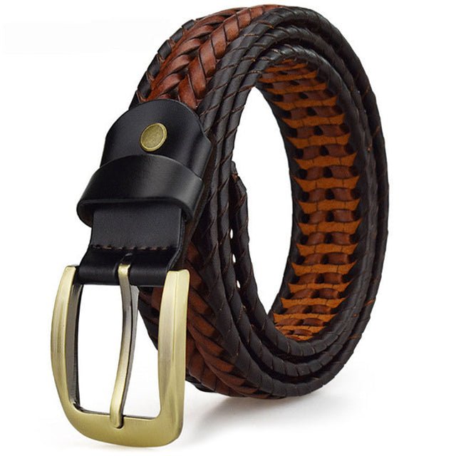 Ashford | Laurent – Men’s Leather Belt – Braided Design – Adjustable Fit – Polished Metal Buckle - Ashford London Clothing