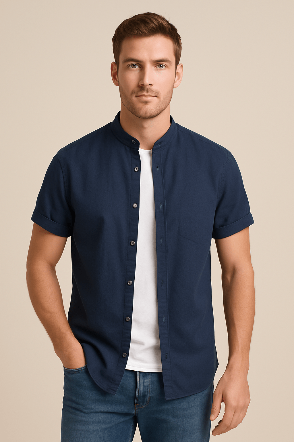 Ashford | Laurent – Men’s Long Sleeve Standard Collar Shirt – Classic Fit – Breathable Cotton Blend - Ashford London Clothing