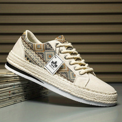 Ashford | Leif – Men’s Ethnic Patterned Canvas Sneakers - Ashford London Clothing