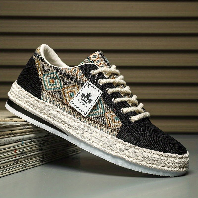 Ashford | Leif – Men’s Ethnic Patterned Canvas Sneakers - Ashford London Clothing