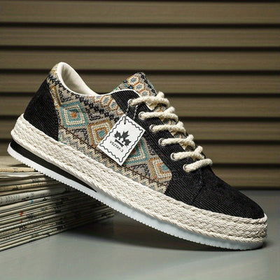 Ashford | Leif – Men’s Ethnic Patterned Canvas Sneakers - Ashford London Clothing