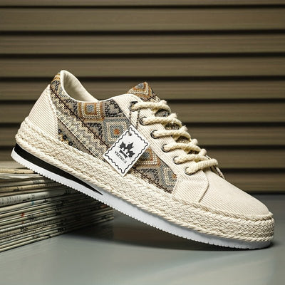Ashford | Leif – Men’s Ethnic Patterned Canvas Sneakers - Ashford London Clothing