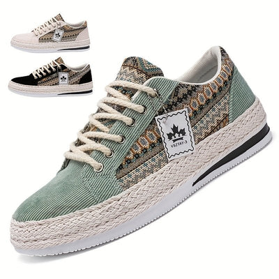 Ashford | Leif – Men’s Ethnic Patterned Canvas Sneakers - Ashford London Clothing