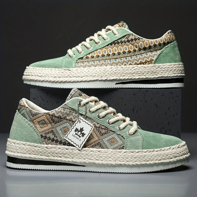 Ashford | Leif – Men’s Ethnic Patterned Canvas Sneakers - Ashford London Clothing