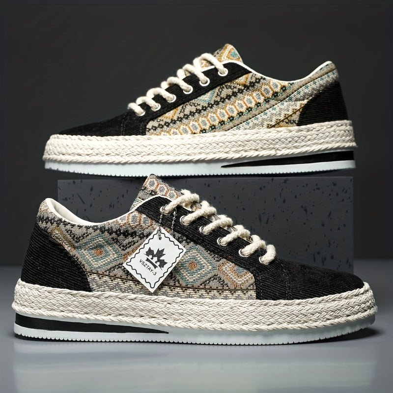 Ashford | Leif – Men’s Ethnic Patterned Canvas Sneakers - Ashford London Clothing