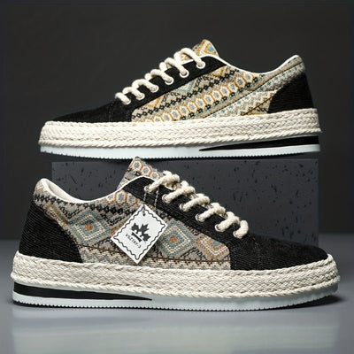 Ashford | Leif – Men’s Ethnic Patterned Canvas Sneakers - Ashford London Clothing
