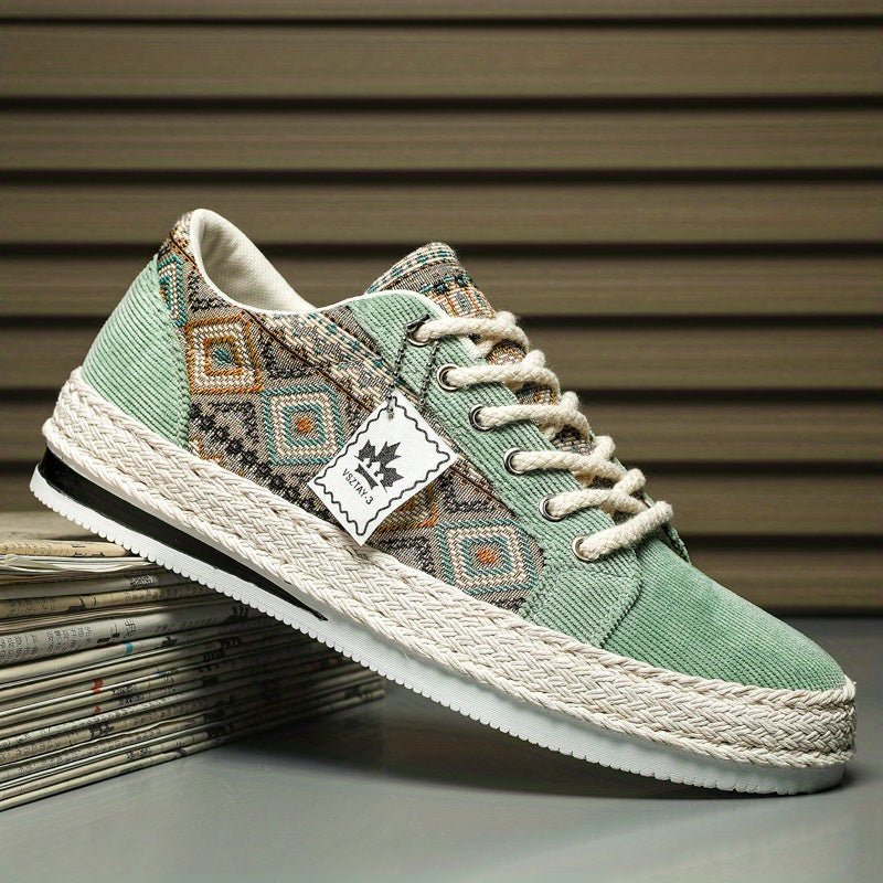 Ashford | Leif – Men’s Ethnic Patterned Canvas Sneakers - Ashford London Clothing