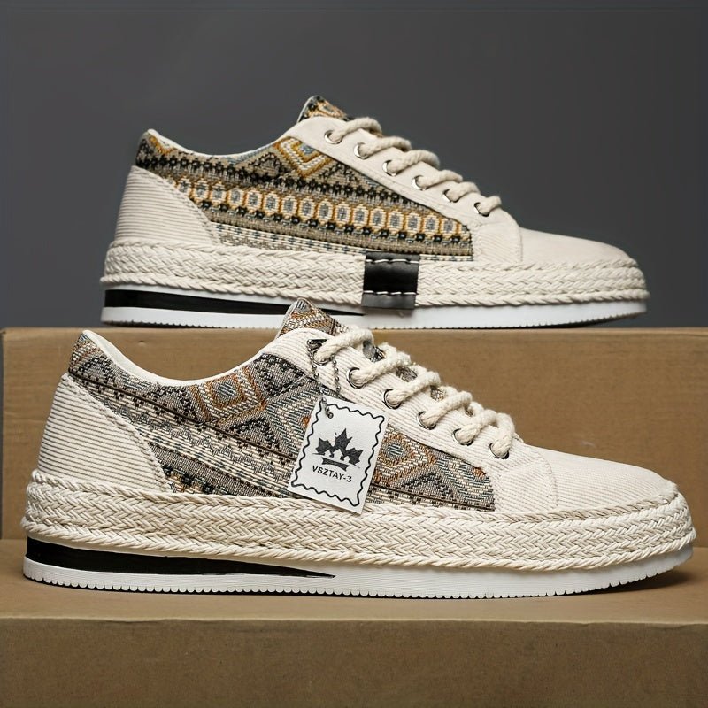 Ashford | Leif – Men’s Ethnic Patterned Canvas Sneakers - Ashford London Clothing