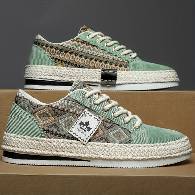 Ashford | Leif – Men’s Ethnic Patterned Canvas Sneakers - Ashford London Clothing