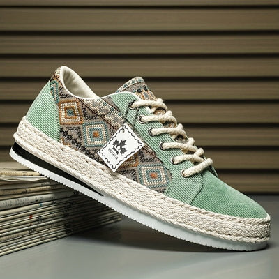 Ashford | Leif – Men’s Ethnic Patterned Canvas Sneakers - Ashford London Clothing