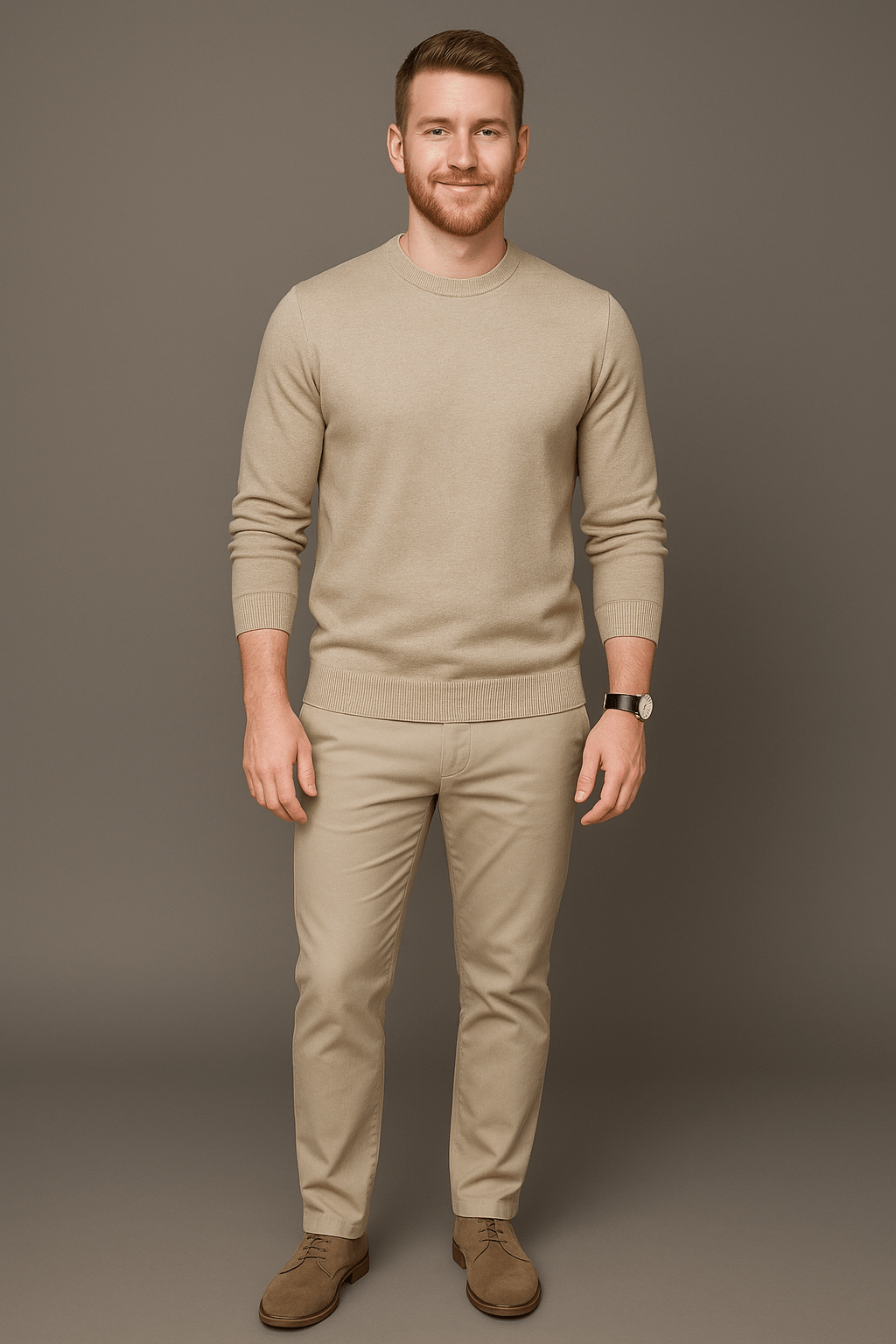 Ashford | Leo – Men’s Slim Fit Cotton Blend Crew Neck Sweater with Ribbed Trim - Ashford London Clothing
