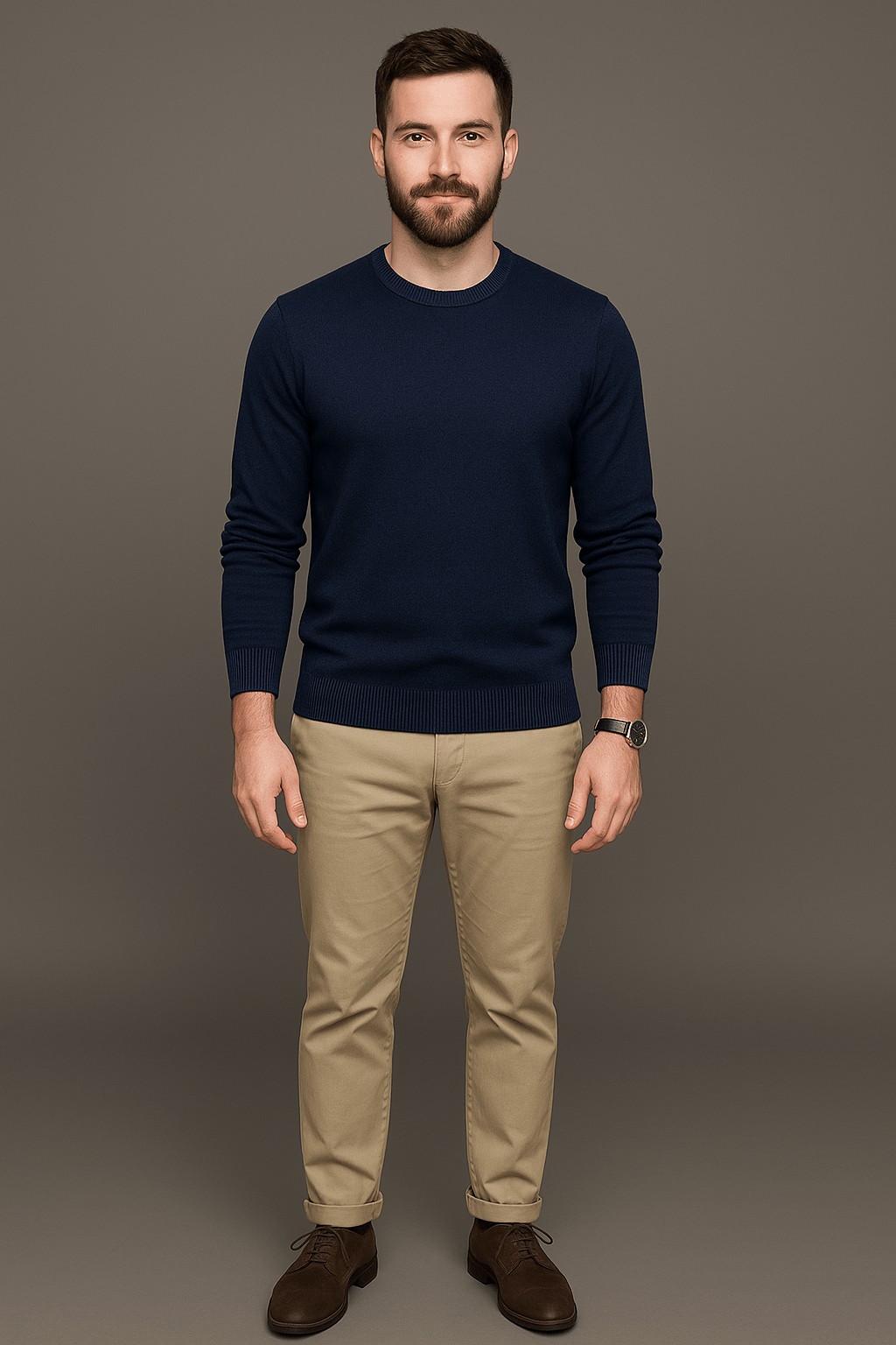 Ashford | Leo – Men’s Slim Fit Cotton Blend Crew Neck Sweater with Ribbed Trim - Ashford London Clothing