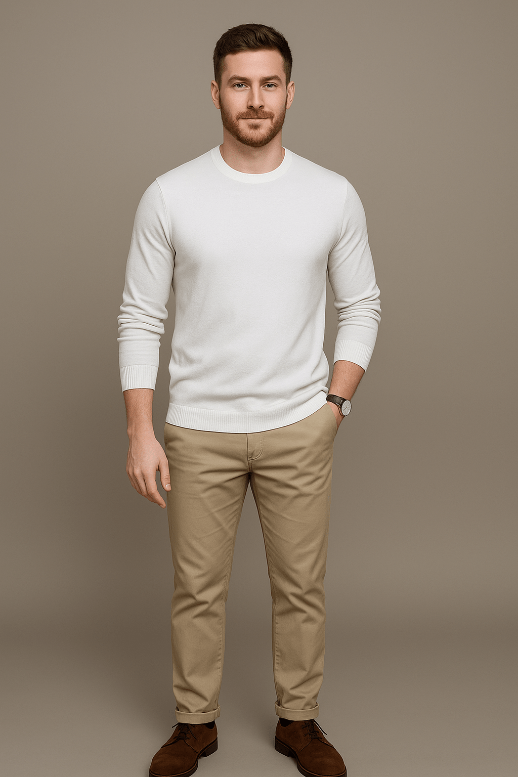 Ashford | Leo – Men’s Slim Fit Cotton Blend Crew Neck Sweater with Ribbed Trim - Ashford London Clothing