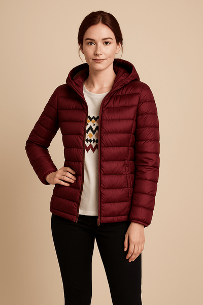 Ashford | Lillian – Women’s Tailored Quilted Down Jacket with Hood & Hip - Length Fit - Ashford London Clothing