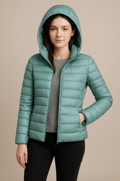 Ashford | Lillian – Women’s Tailored Quilted Down Jacket with Hood & Hip - Length Fit - Ashford London Clothing
