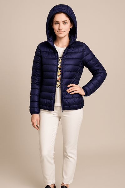 Ashford | Lillian – Women’s Tailored Quilted Down Jacket with Hood & Hip - Length Fit - Ashford London Clothing