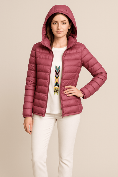Ashford | Lillian – Women’s Tailored Quilted Down Jacket with Hood & Hip - Length Fit - Ashford London Clothing