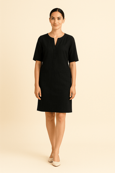 Ashford | Linen Style Shift Dress - Ashford London Clothing