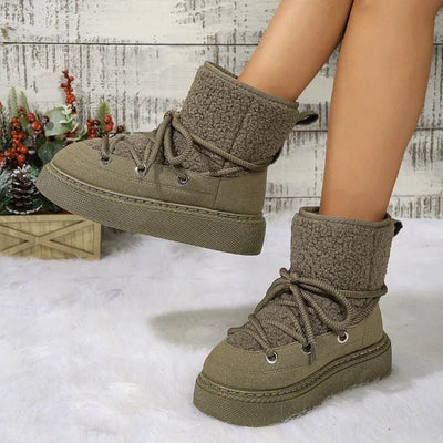 Ashford | Linnea – Women’s Fur - Trimmed Winter Ankle Boots with Non - Slip Sole - Ashford London Clothing