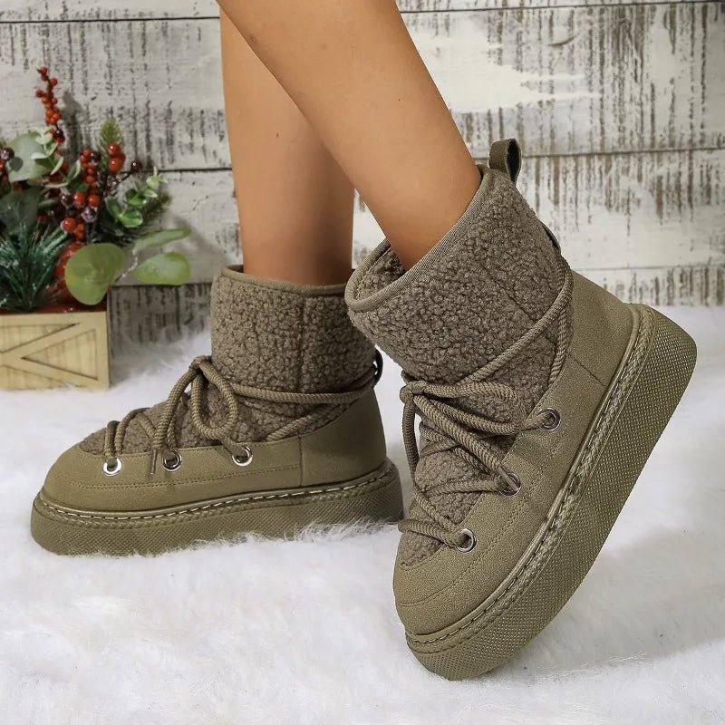 Ashford | Linnea – Women’s Fur - Trimmed Winter Ankle Boots with Non - Slip Sole - Ashford London Clothing